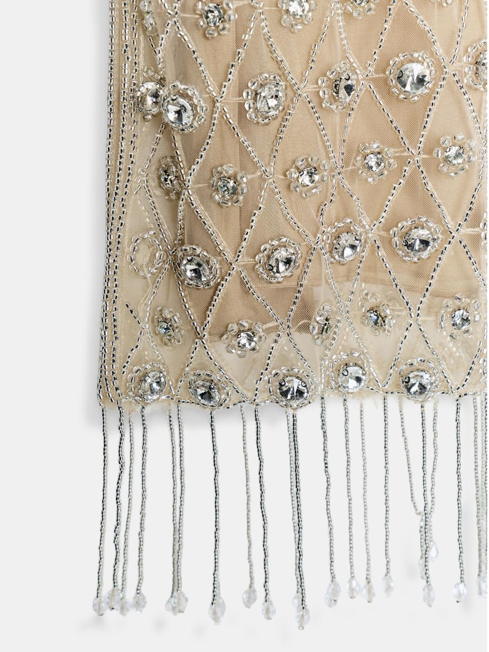 JEWEL BEADED SHORT DRESS
(damaged, missing one jewel on the left shoulder) - Picture 7 of 12